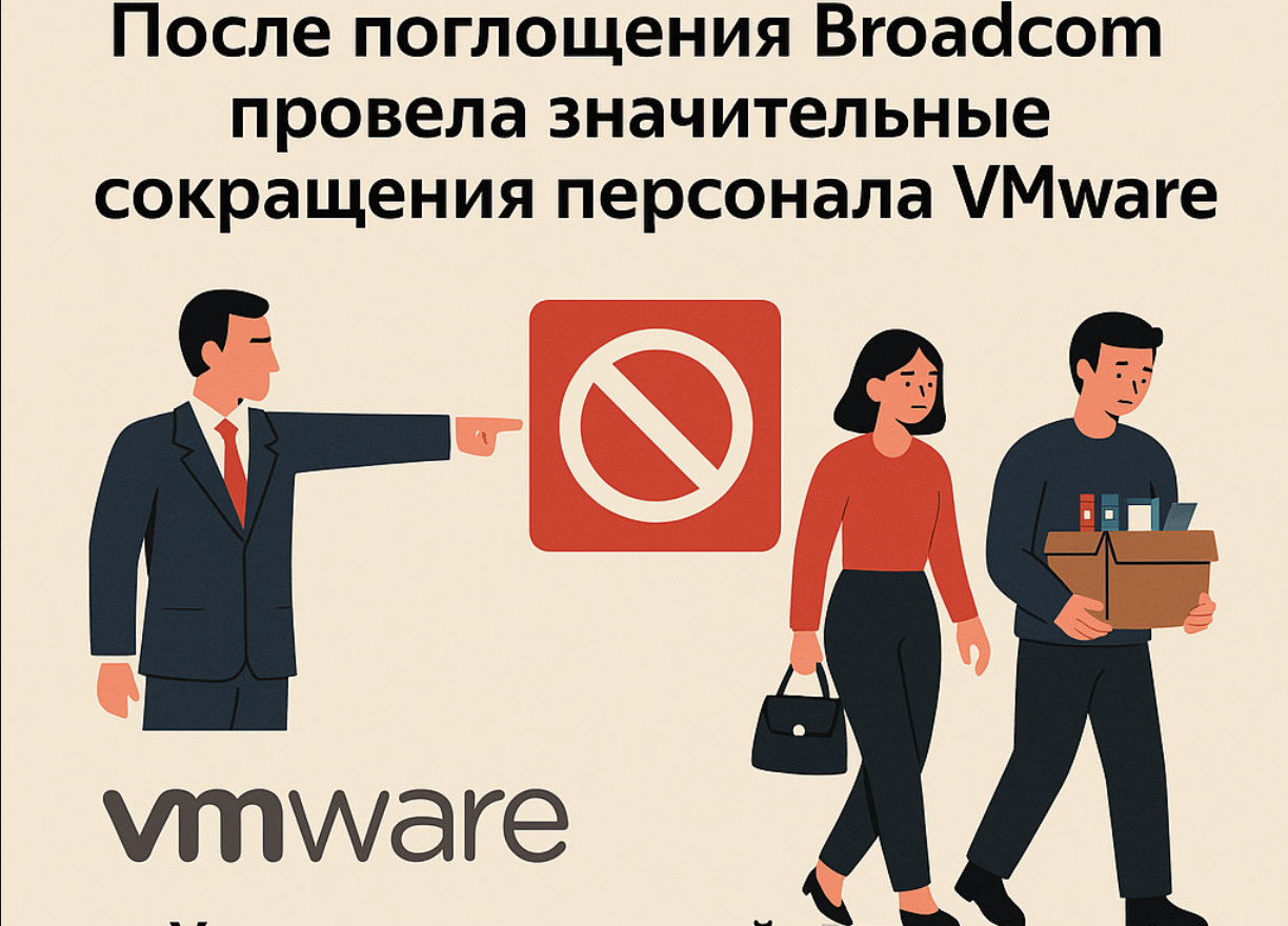 Количество сотрудников VMware сократилось вдвое после покупки компанией Broadcom
