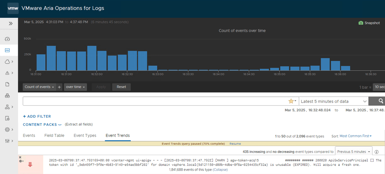 Как убрать избыточные логи со стороны ApiGwServicePrincipal для сервера VMware vCenter